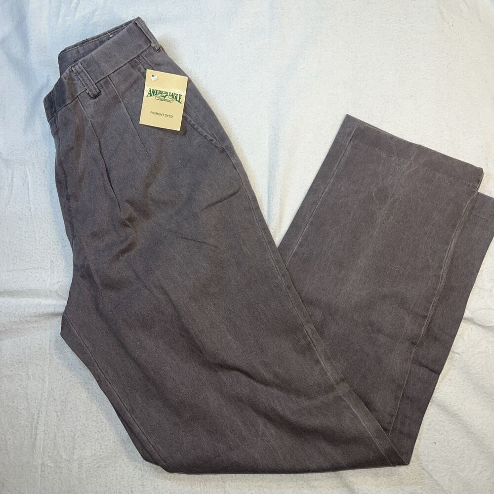 NWT VTG 80-90s American Eagle gray Pants “Sawyer” 34x34 Pleaded 100% Cotton USA